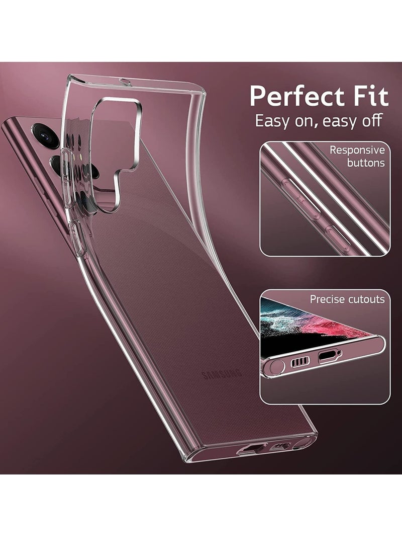 فون بلانيت Crystal Clear Case Designed for Galaxy S22 ULTRA,Slim Fit [Ultra Transparent ] Shockproof Case Cover for Samsung Galaxy S22 ULTRA - Image 1