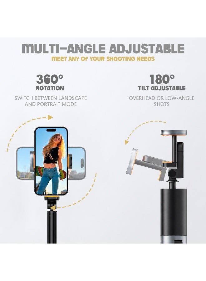 AMROAH 161cm/63,39" Portable Selfie Stick Tripod with Remote, Compact Photo Video Wireless Selfie Stick Tripod Stand 360° Rotate Travel for Cell Phones Apple iPhone Pro Max 16 15 14 13 Samsung Xiaomi GoPro - Image 5
