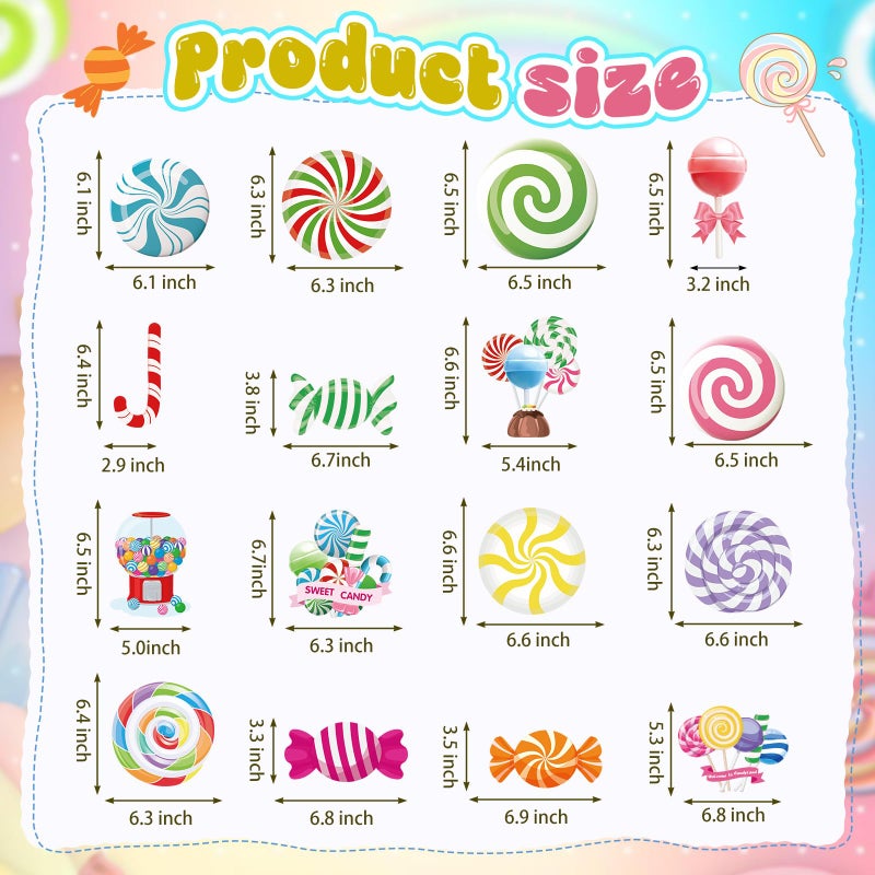 Faccito 36 Pcs Candyland Party Decorations Candy Hanging Swirls Colorful Swirl Lollipop Candy Land Themed Birthday Decorations Candyland Party Favors for Shop Baby Shower Home - Image 2