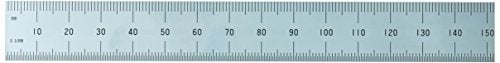 Shinwa H-3412A 6" 150 mm Rigid English Metric Zero Glare Satin Chrome Stainless Steel E/M Machinist Engineer Ruler/Rule with Graduations in 1/64, 1/32, mm and .5 mm - Image 2