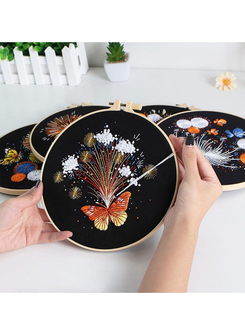 Generic Embroidery Starter Kit, 3 Pack Cross Stitch Kit, Hand Embroidery Kits for Adults with Hoop, DIY Art Project Craft Kit  - Image 4
