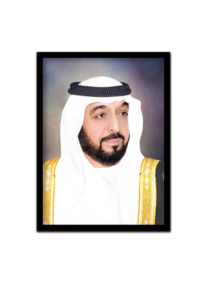 Spoil Your Wall Wall Posters with Black Frames of Sheikh Khalifa bin Zayed Al Nahyan for Living Room and Office Wall Arts Home Décor Photo Frames by Spoil Your Wall (40x55 cm)  - Image 1