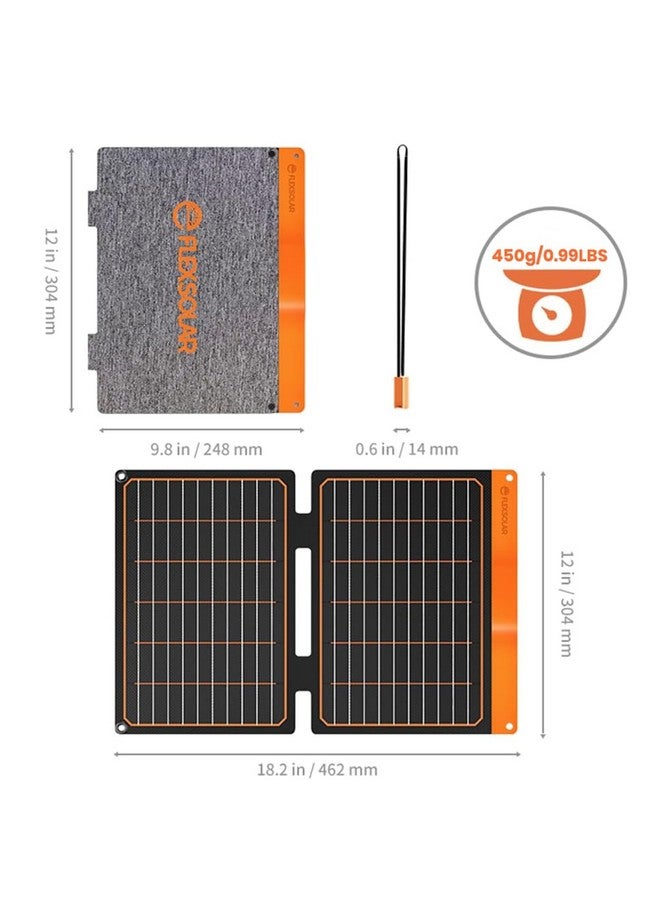 FlexSolar 20W Small Solar Panel Charger 5V USB-A USB-C Foldable Portable Lightweight ETFE Power Emergency Panel IP67 Waterproof for Hiking Camping Backpacking Phones Tablets Power Bank  - Image 3