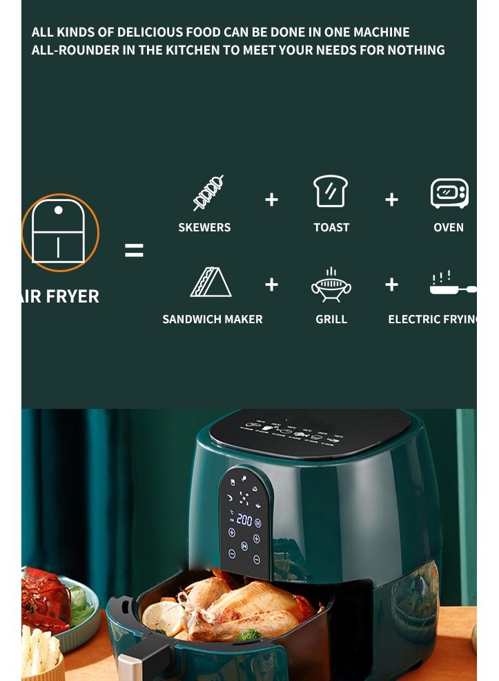 HOCC Digital Air Fryer 6L 1350W With Rapid Hot Air Circulation for Frying, Grilling, Broiling, Roasting and Baking with LED Touch Control Panel - Image 5