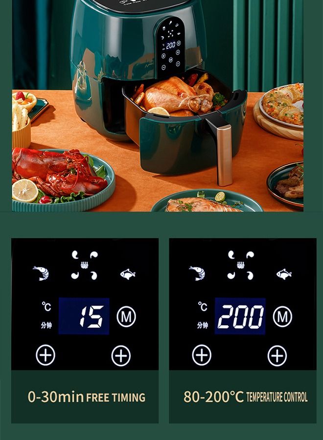 HOCC Digital Air Fryer 6L 1350W With Rapid Hot Air Circulation for Frying, Grilling, Broiling, Roasting and Baking with LED Touch Control Panel - Image 4