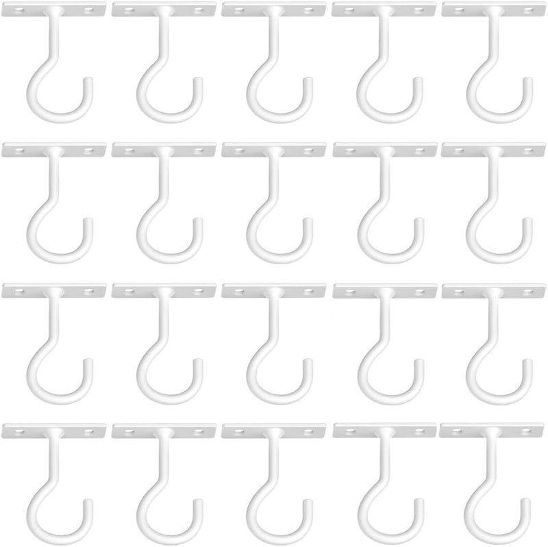 QTJUST Ceiling Hooks for Hanging Plants 20pack 25inch White - Image 2