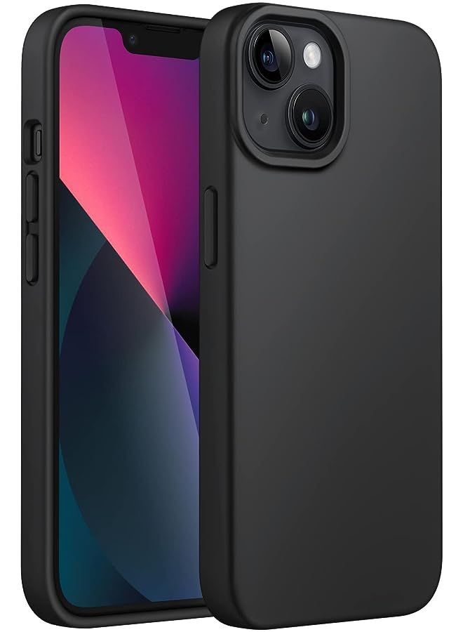 Jetech Silicone Case Compatible with iPhone 13 6.1-Inch, Silky-Soft Touch Full-Body Protective Case, Shockproof Cover with Microfiber Lining (Black) - Image 1