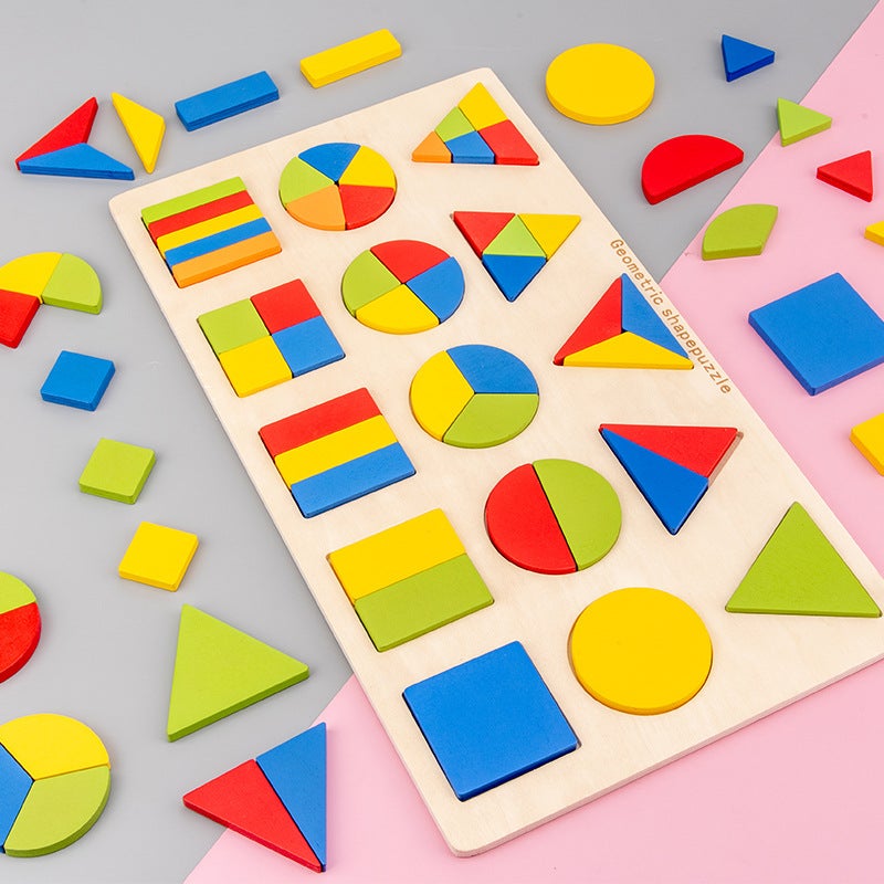 Puzzle Board Geometric Shape Matching Cognitive Jigsaw Puzzle Board Children Baby Intelligence Development 6-Year-Old Early Education Toy - Image 2