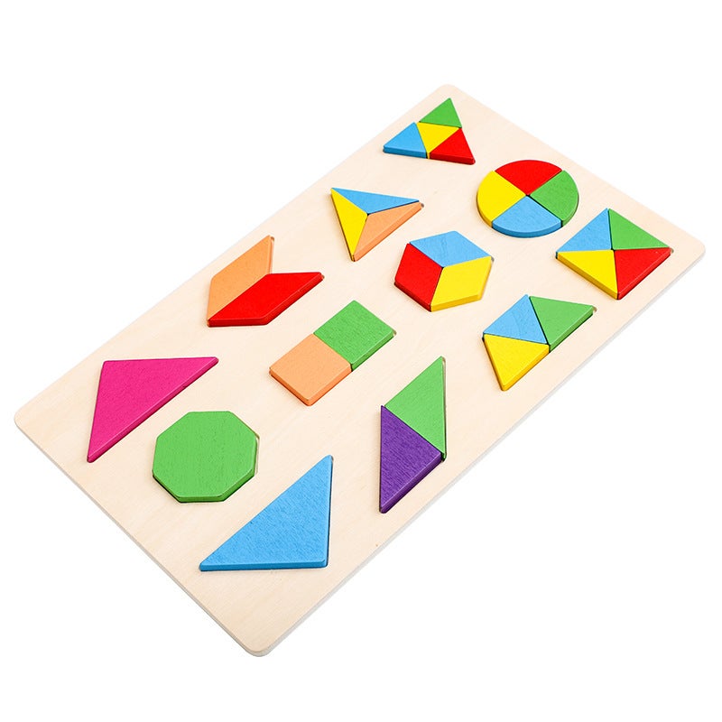 Puzzle Board Geometric Shape Matching Cognitive Jigsaw Puzzle Board Children Baby Intelligence Development 6-Year-Old Early Education Toy - Image 1