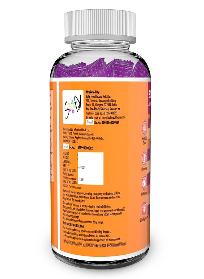 Naturyz Natural Vitamin C Gummies with Amla & Zinc | Immunity & Antioxidant Support | No Added Sugar, Plant-Based | No Ascorbic acid | Better Absorption & Bioavailability | Tasty Daily Wellness Supplement (Tamarind Flavour)- 50 gummies - Image 3