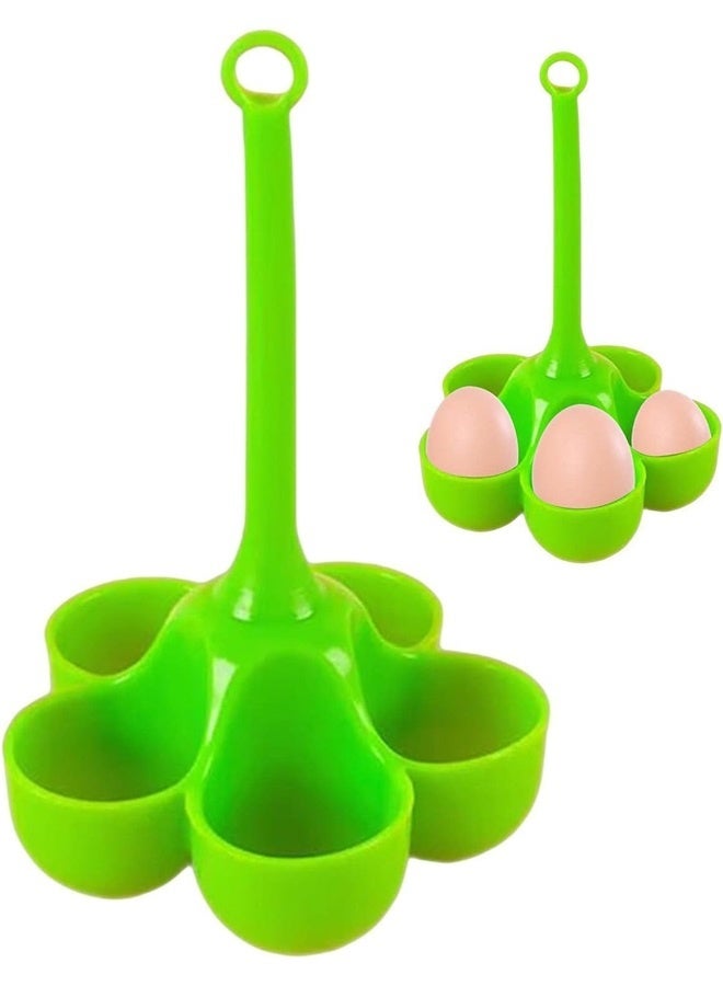 2pcs 5 Holes Egg Cooker, resistant Silicone Egg Boiler Egg Tray BPA Free With Handles Egg Rack Egg Steam Cup Tray Kitchen Gadgets  - Image 1
