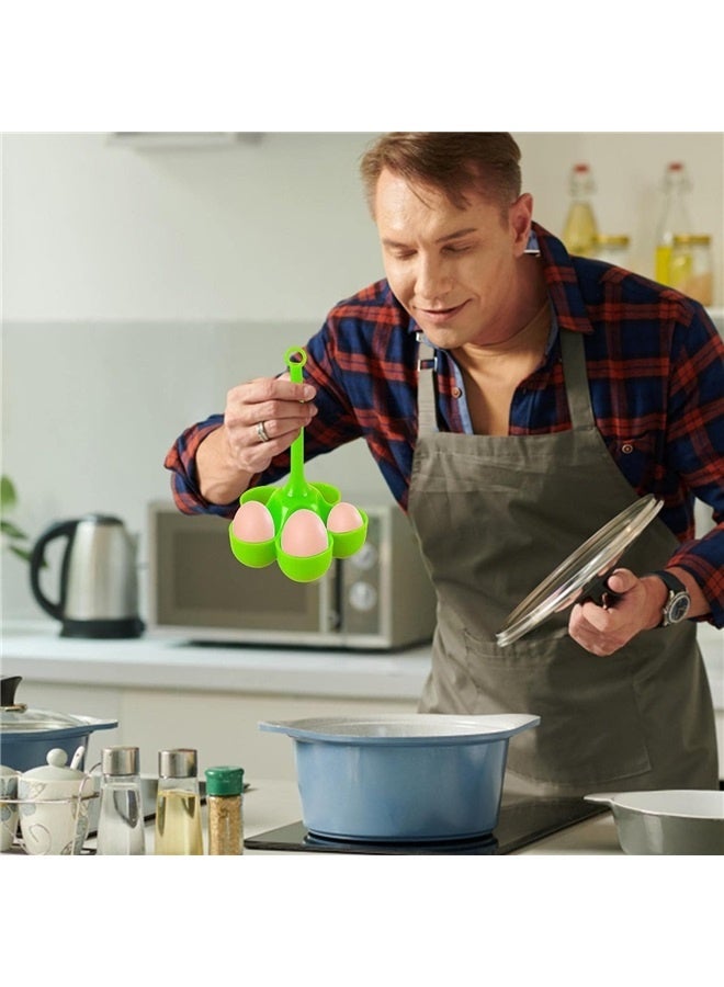 2pcs 5 Holes Egg Cooker, resistant Silicone Egg Boiler Egg Tray BPA Free With Handles Egg Rack Egg Steam Cup Tray Kitchen Gadgets  - Image 4