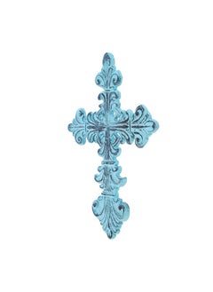 Ardour Ardour 8 x 5.8 Inch Wall Cross for Home Decor.Metal Hanging Decorative Crosses Wall Decor.Cross for Wall of Crosses,Religious Home Décor - Blue  - Image 5