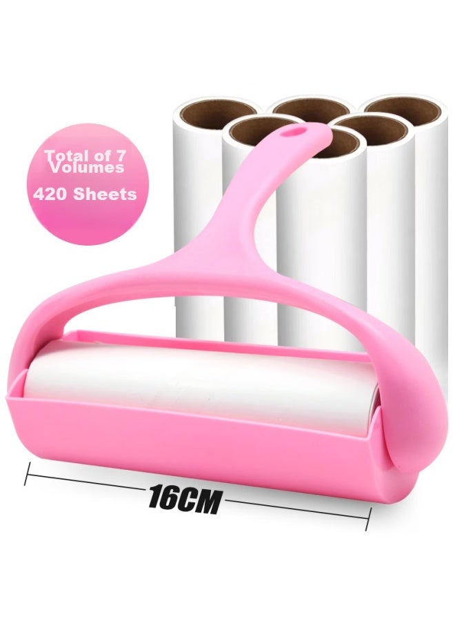 East Lint Roller, 16cm, 7 Rolls, 420 Sheets, Tear-apart Lint Removal Roll Paper, Replaceable Paper For Clothes, Cat And Dog Hair Cleaning Tool - Image 1