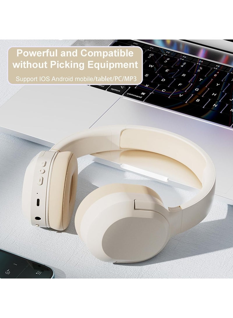 DUDAO Wireless ANC Headphones, Comfortable Protein Ear Cushions, Built-in Mic, 30 Hours Playtime, Deep Bass, Bluetooth 5.3, On-Ear Lightweight Headphones, Suitable for Travel, Home, Office (White) - Image 5
