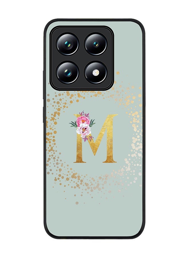 Stylizedd For Xiaomi 14T pro Case,Slim fit Camera Protection, Shockproof Thin Phone cover - Custom Monogram Floral - M (Light Grey ) - Image 1