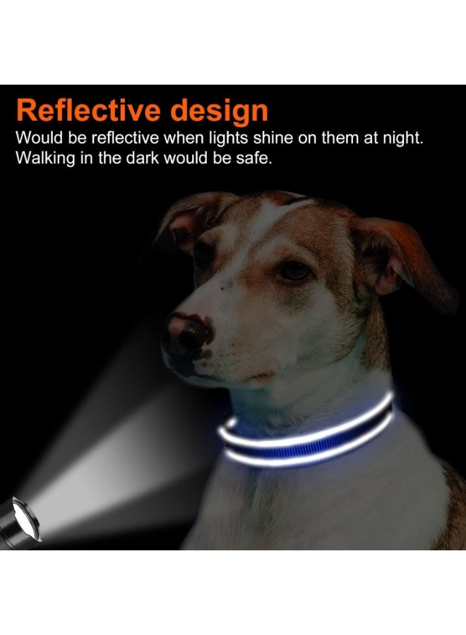 Q TRIPLE A Reflective Dog Collar with Soft Neoprene Padding, Metal D-Ring and Adjustable Length, Premium Nylon Material (Color: Blue) - Image 3