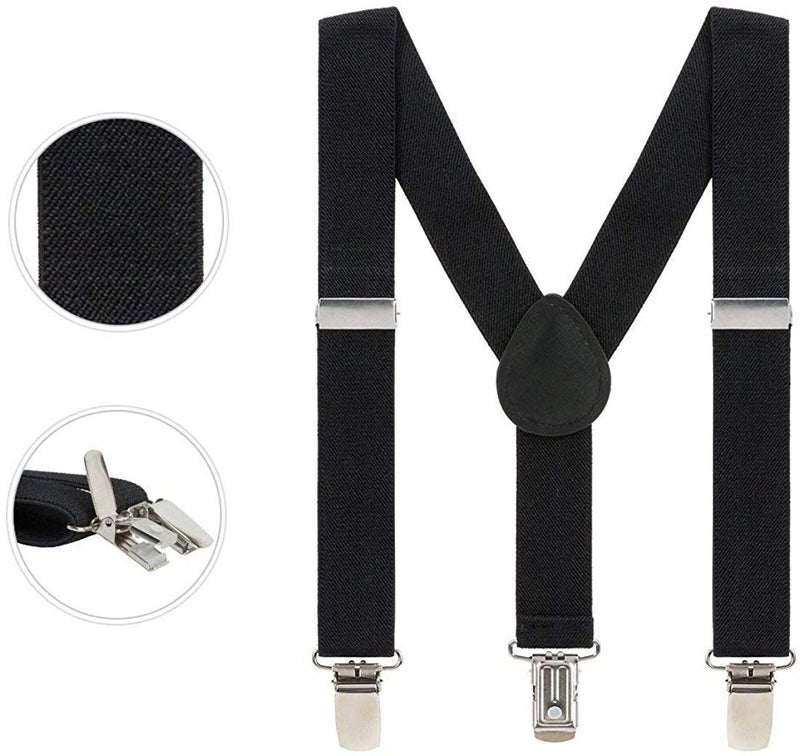 magicX Suspender with Pre-Tied Bow Tie for Kids- Adjustable,Y Back, Free Size-Red & Black, Unisex (BLACK-RED) - Image 1