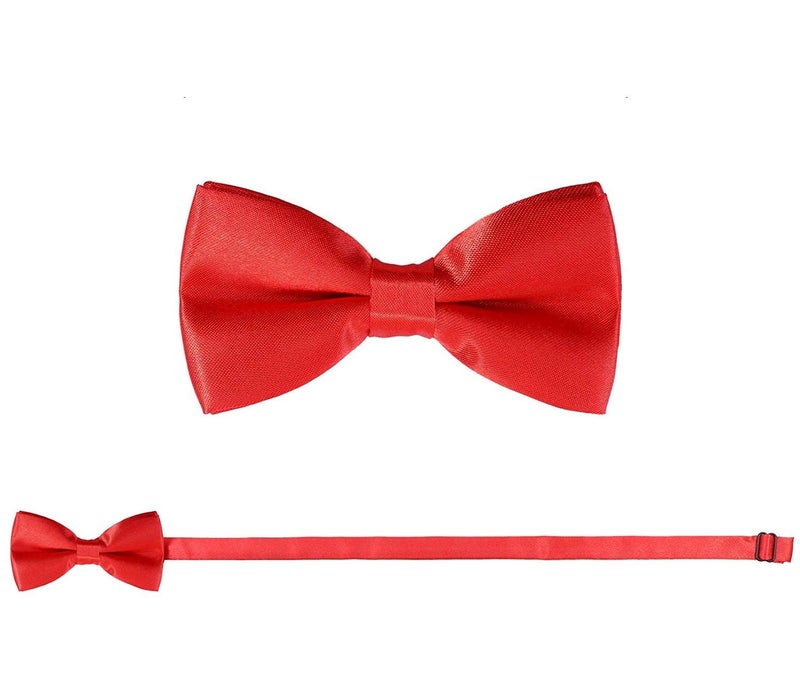 magicX Suspender with Pre-Tied Bow Tie for Kids- Adjustable,Y Back, Free Size-Red & Black, Unisex (BLACK-RED) - Image 2
