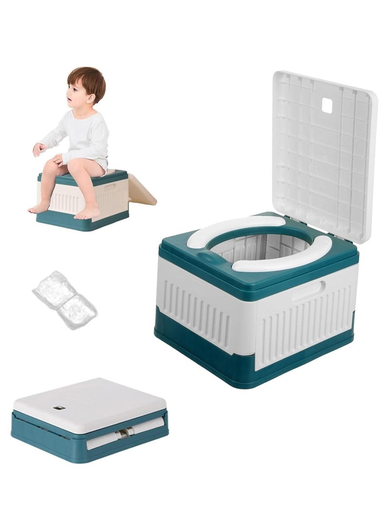 Arabayt Portable potty training seat for toddlers, foldable toilet for children and infants, travel potty for kids—suitable for use in cars, while camping, or on chairs; for indoor and outdoor use; includes 15 disposable liners - Image 1