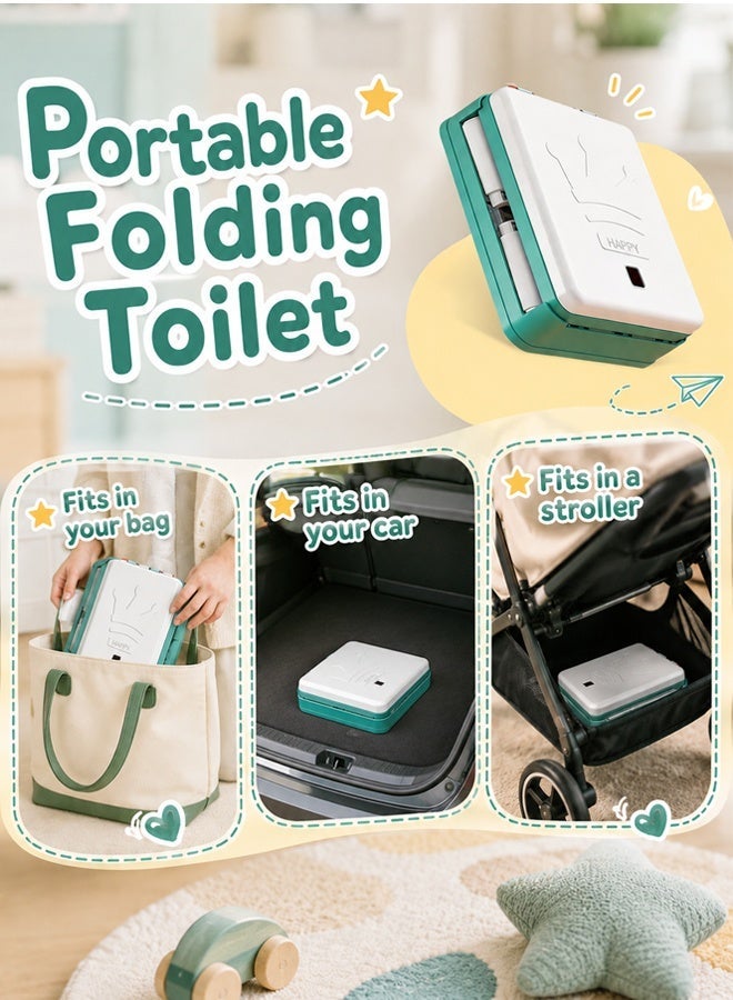 Arabayt Portable potty training seat for toddlers, foldable toilet for children and infants, travel potty for kids—suitable for use in cars, while camping, or on chairs; for indoor and outdoor use; includes 15 disposable liners - Image 3