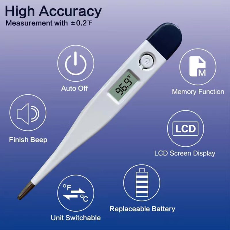 Digital Electronic Thermometer Portable Mouth/Underarm Fast Reading Intelligent Beep Remind LCD Screen For Adult Baby Care - Image 2
