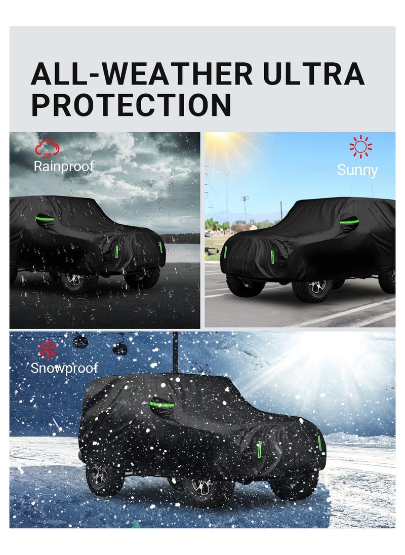 SYOSI - Waterproof Car Cover, for Jeep Wrangler with Door Zipper Waterproof All Weather, Car Cover Outdoor Sun UV Rain Dust Protection - Image 1