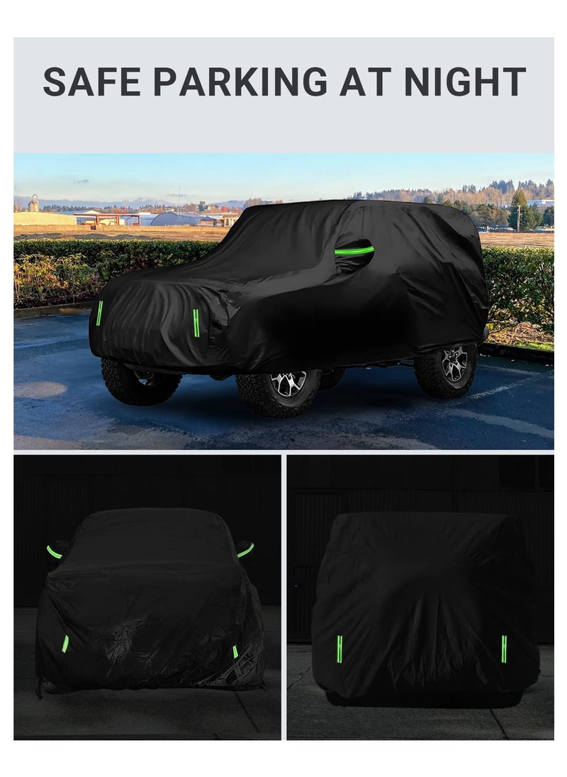 SYOSI - Waterproof Car Cover, for Jeep Wrangler with Door Zipper Waterproof All Weather, Car Cover Outdoor Sun UV Rain Dust Protection - Image 1