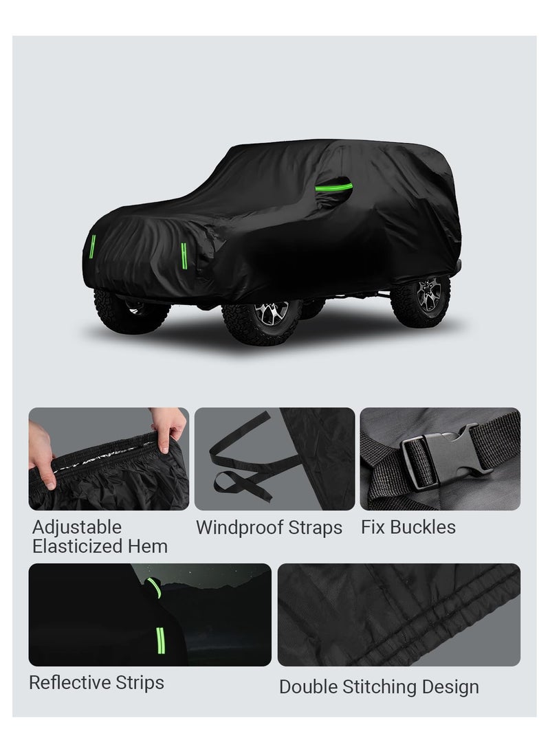 SYOSI - Waterproof Car Cover, for Jeep Wrangler with Door Zipper Waterproof All Weather, Car Cover Outdoor Sun UV Rain Dust Protection - Image 1