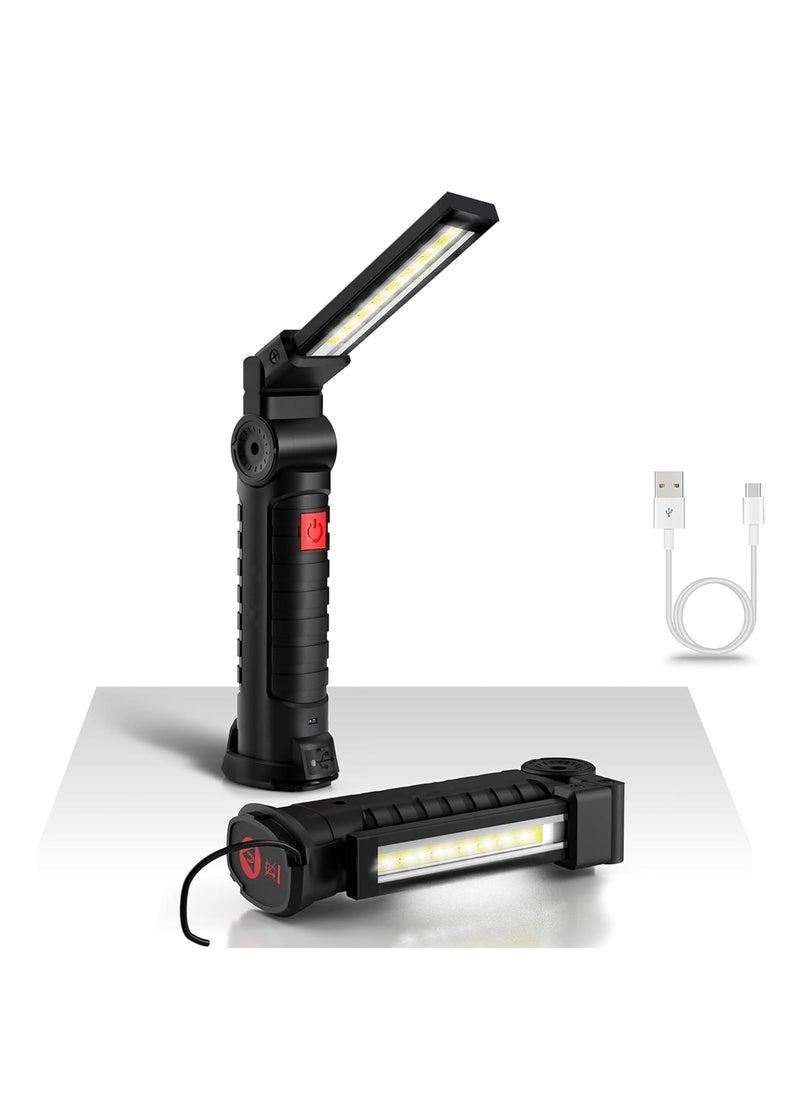 VERSENIO - VERSENIO Portable Rechargeable Torch LED Flashlight with 4 Lighting Modes Magnetic Base Hanging Hook 360Degree Ambient Light Emergency Light with for Car Home Emergency Camping Garage - Image 1