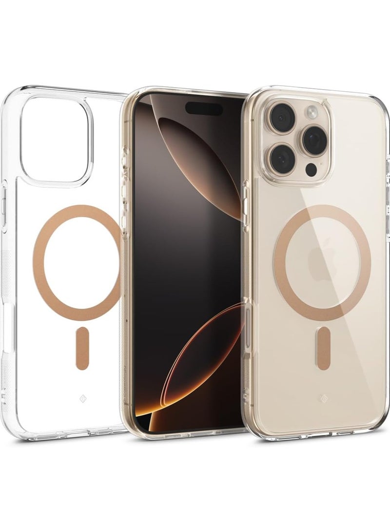 Caseology Capella Mag for iPhone 16 Pro MAX MagSafe Case Cover (2024) - Clear Sepia Gold - Image 1
