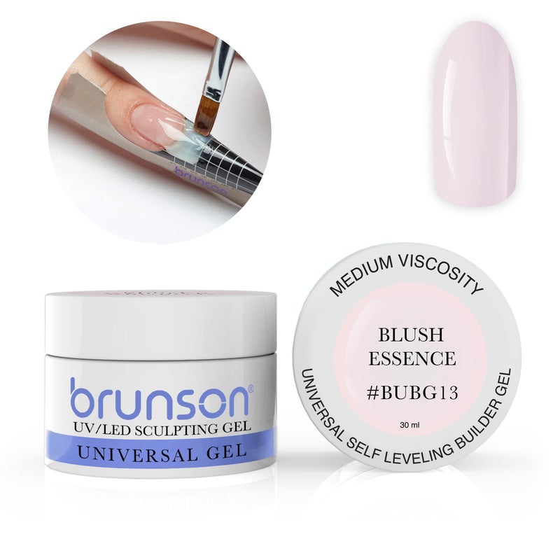 Brunson Builder Gel in Jar 30ml Professional Sculpting Builder Gel for Nail Extensions Overlays and 3D Nail Art UV LED Self Leveling Gel for Long Lasting High Gloss Nails