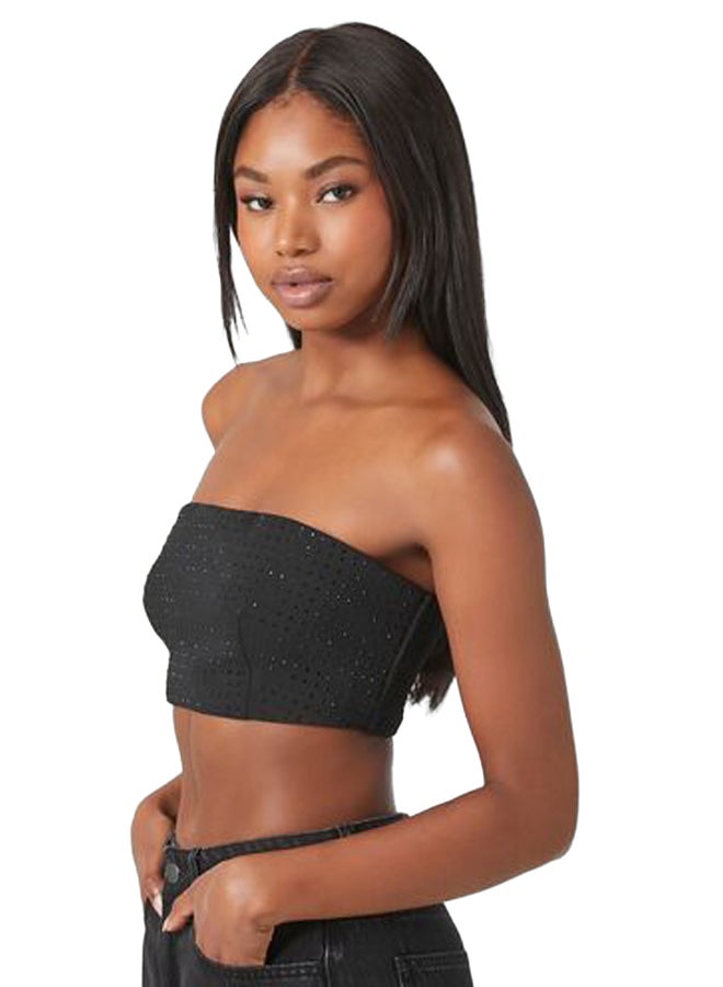 FOREVER 21 Rhinestone Cropped Tube Top - Image 3