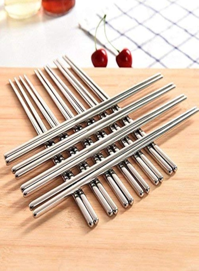 2heet Premium Stainless Steel Chopsticks Set (6 Pairs) | Reusable Metal Chopsticks with Engraved Design | Anti-Slip, Lightweight & Durable | Dishwasher Safe for Sushi, Noodles & Asian Cuisine - Image 5