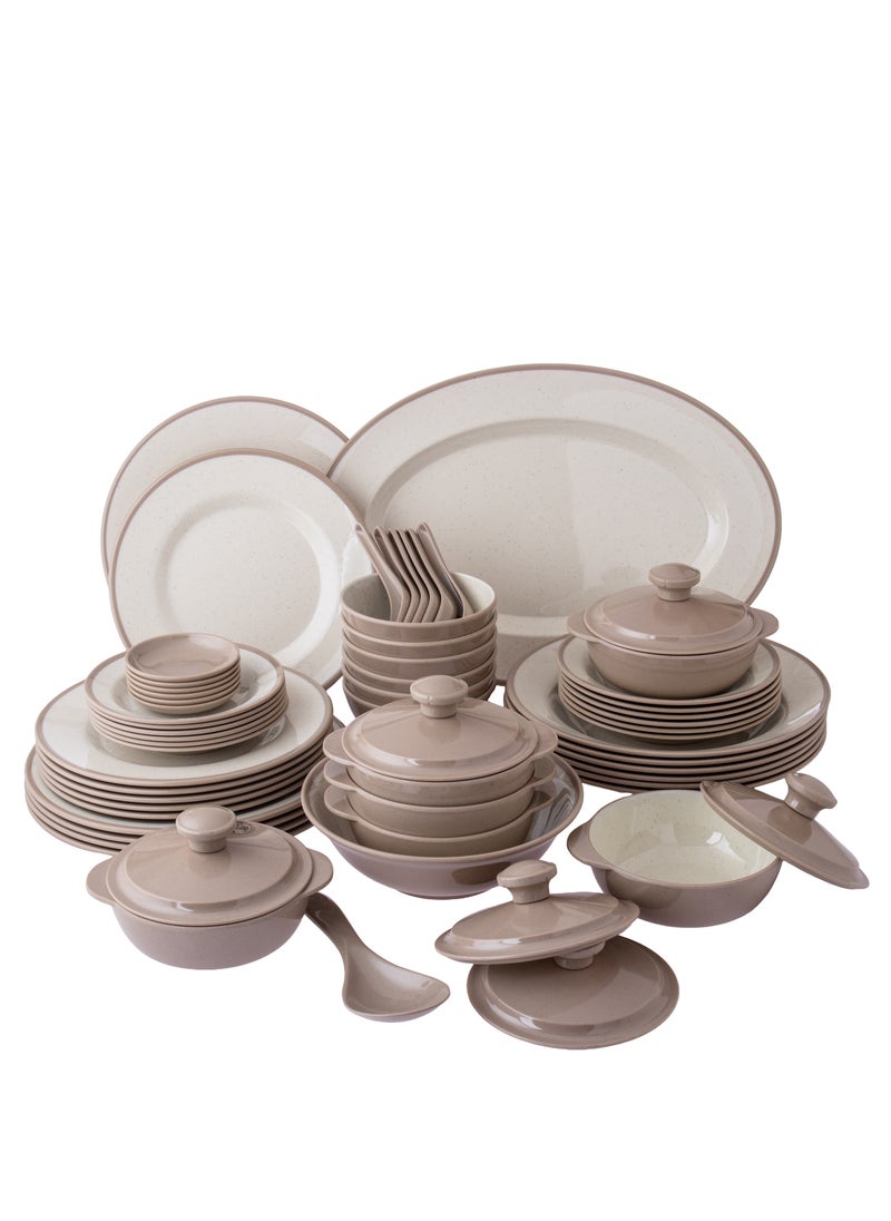 CC Bin Shihon 57-Piece Dinner Set Made of High Quality Melamine, Safe in Dishwasher and Microwave  - Image 1