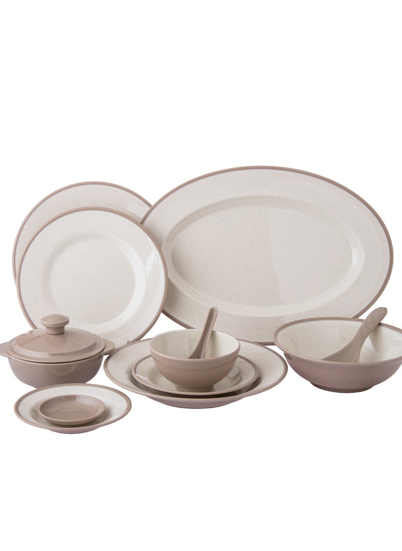 CC Bin Shihon 57-Piece Dinner Set Made of High Quality Melamine, Safe in Dishwasher and Microwave  - Image 2