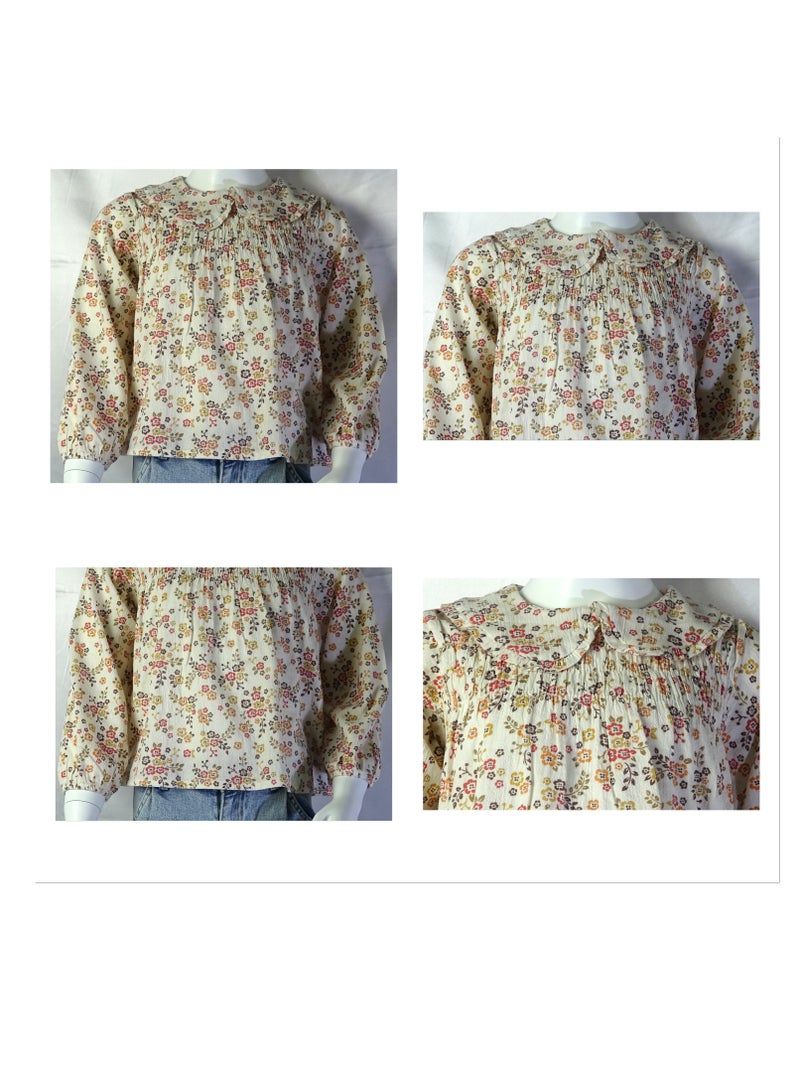 شلــــتر صناعة تركية فاخرة؛ بلوزة بنات بأكمام طويلة و بأزهار جميلة من مجموعة شلــــتر 35600 - Image 1