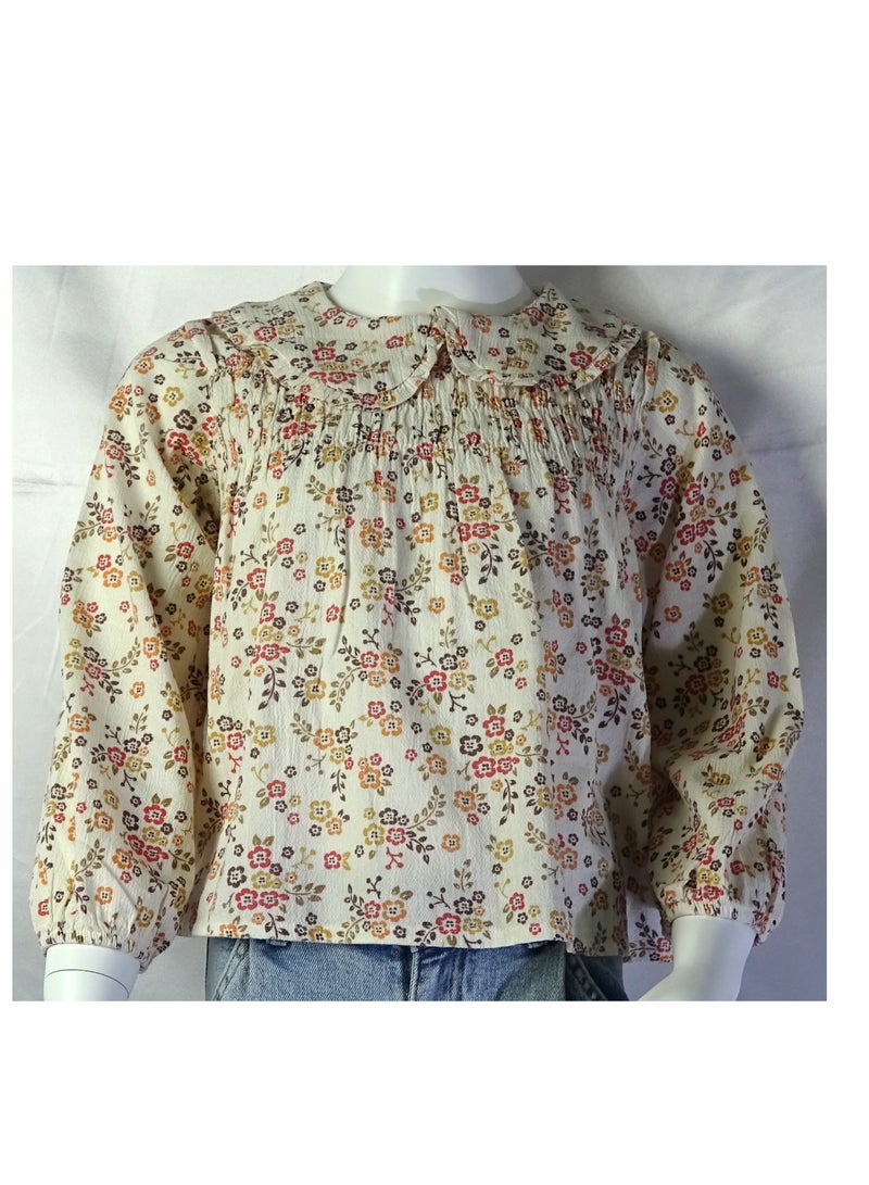 شلــــتر صناعة تركية فاخرة؛ بلوزة بنات بأكمام طويلة و بأزهار جميلة من مجموعة شلــــتر 35600 - Image 2