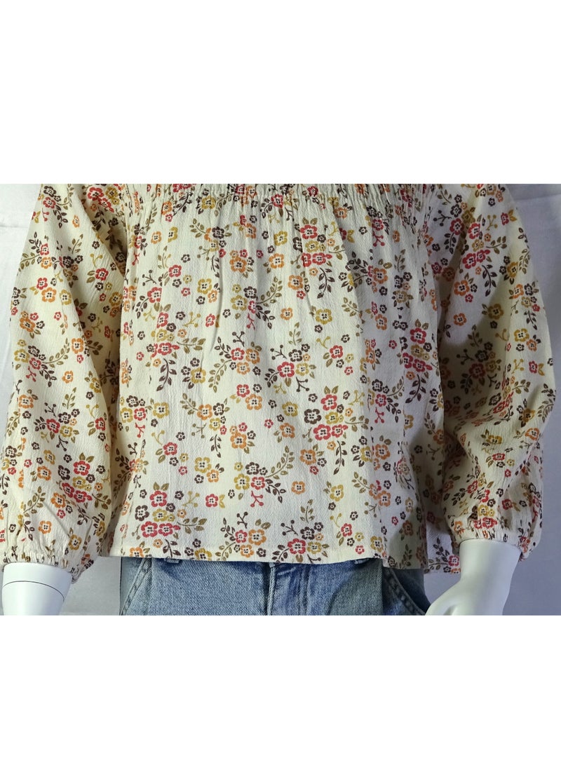 شلــــتر صناعة تركية فاخرة؛ بلوزة بنات بأكمام طويلة و بأزهار جميلة من مجموعة شلــــتر 35600 - Image 4