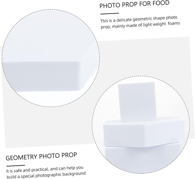 White Geometric Photo Props Backgrounds For Lipstick Jewelry Makeup Food Photography Easy To Clean - Image 3