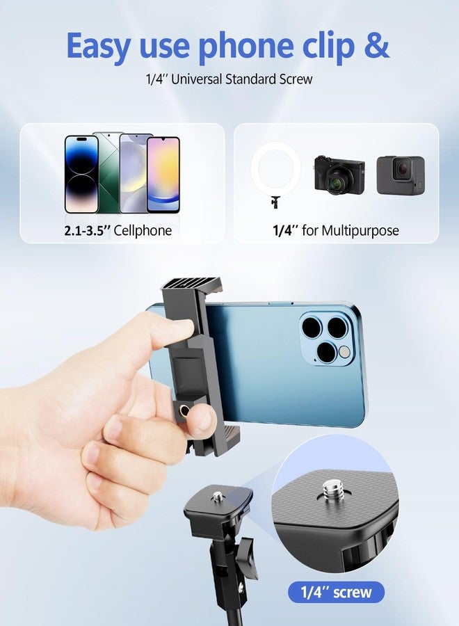 EMART 62’’ Cell Phone Tripod Stand, Adjustable Floor Cellphone Tri Pod Holder with Remote for iPhone and Android, Portable Compact Smartphone Selfie Stick for Video Recording Camera Ring Light Filming - Image 4