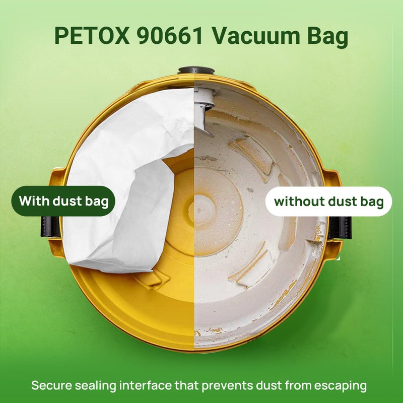 PETOX 3 Pack Replacement for Shop Vac Bags 5-8 Gallonï¼ŒType E 90661 9066133, Type H 90671 9067133, VF2004, VHBS, VDBS, PETOX High-Efficiency Disposable Vaccum Collection Filter Bags - Image 4
