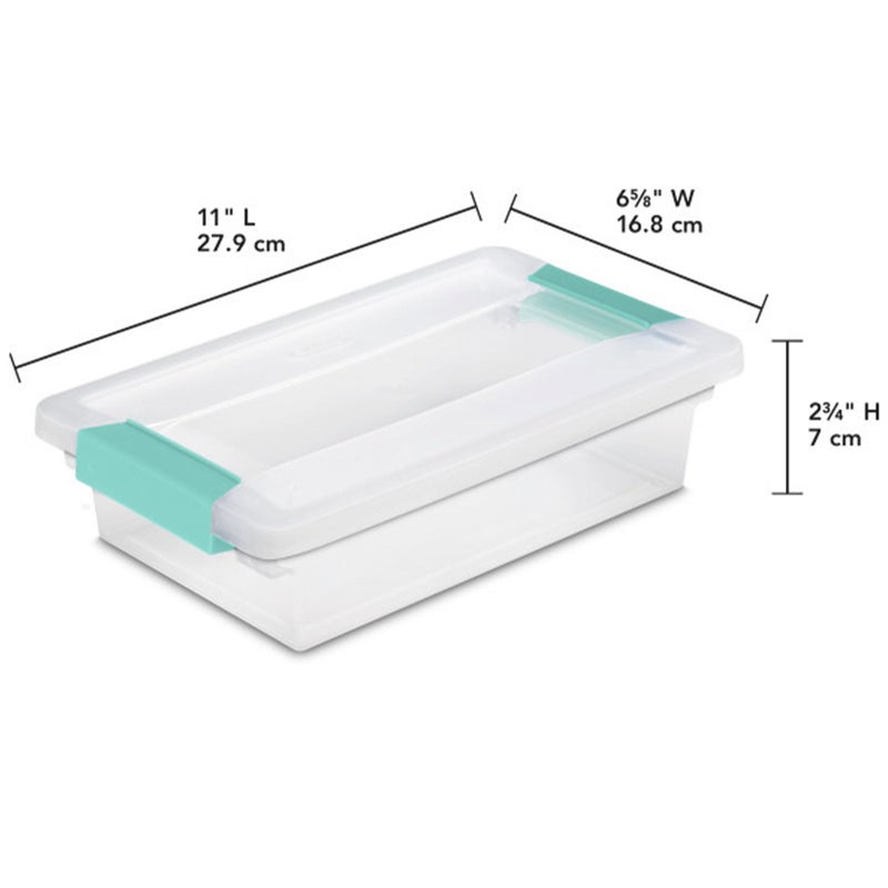 Sterilite 6-Pack Clip Box, Stackable Clear Plastic Bins with Latching Lids, Small - Writing, Arts or Crafts Supplies Storage Containers for Home, Office, Classroom and Workshop Organization - Image 3