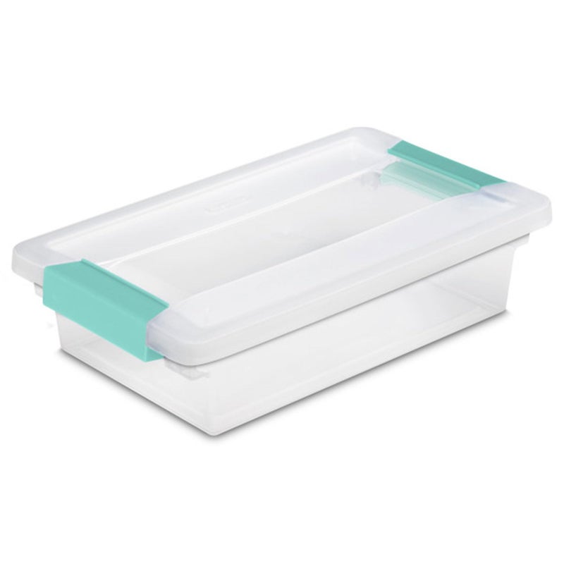 Sterilite 6-Pack Clip Box, Stackable Clear Plastic Bins with Latching Lids, Small - Writing, Arts or Crafts Supplies Storage Containers for Home, Office, Classroom and Workshop Organization - Image 1