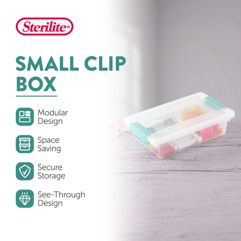 Sterilite 6-Pack Clip Box, Stackable Clear Plastic Bins with Latching Lids, Small - Writing, Arts or Crafts Supplies Storage Containers for Home, Office, Classroom and Workshop Organization - Image 2