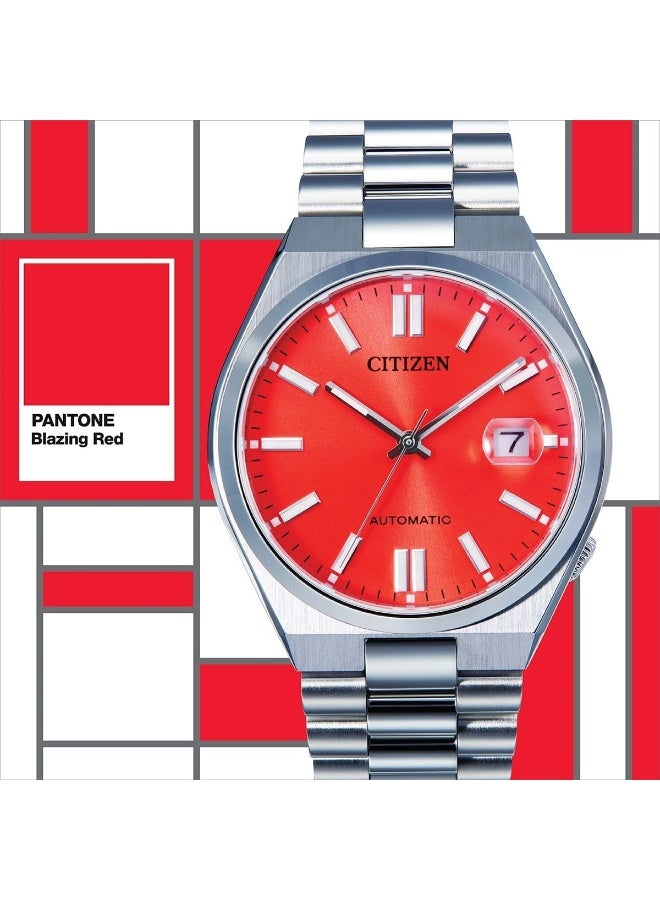 CITIZEN Men's Tsuyosa Stainless Steel Automatic Pantone Blazing Red Dial Watch  - NJ0158-89W - Image 4