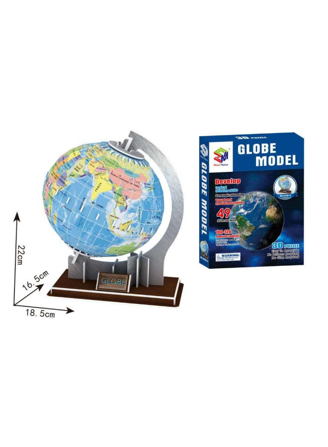 3D Puzzle Solar System Planet Globe Volcano Model Science And Education Diy Assembled Toys-Color:Earth - Image 1