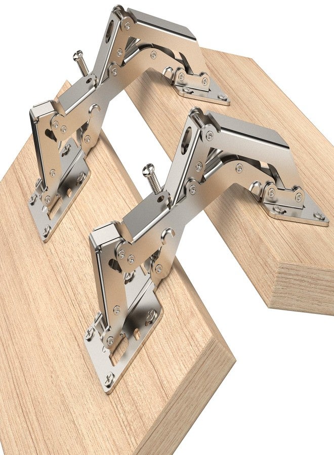 Chibery 2 Pack 170 Degree Soft Close Cabinet Hinges, Slow Smooth Hidden Frameless Lazy Susan Hinge, Concealed Hardware Surface Mount, Lid Support Trap Door, Self Closing for Corner, Kitchen Cupboard - Image 1