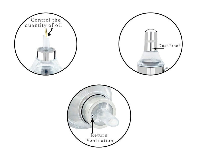 MILTLIFE Stainless Steel Oil Dispenser 1 LitreSteel Oil ContainerOil Can for Kitchen Set resturants with nozzelSilver 1000 ml - Image 4