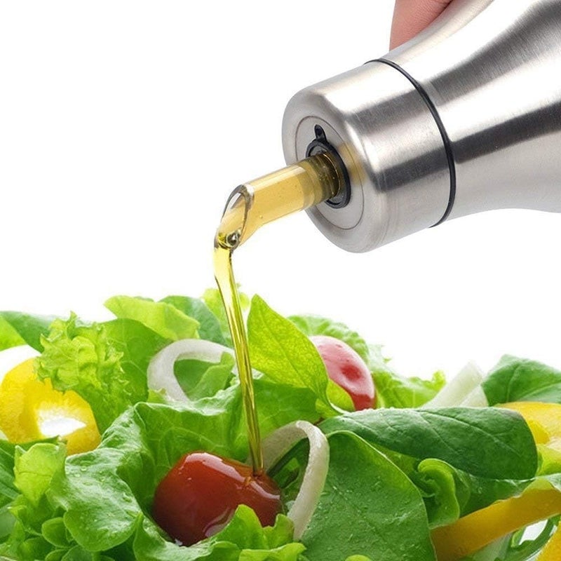 MILTLIFE Stainless Steel Oil Dispenser 1 LitreSteel Oil ContainerOil Can for Kitchen Set resturants with nozzelSilver 1000 ml - Image 5
